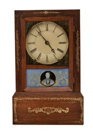 J.C. Brown 8-Day Cottage Clock with Portrait of J.C. Brown