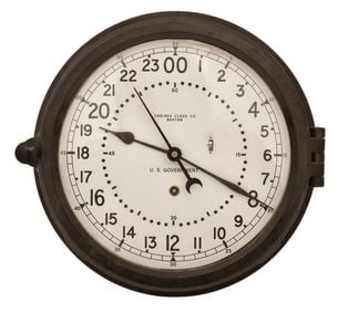 Chelsea Clock Co. U.S. Government Clock with 24-Hour Dial