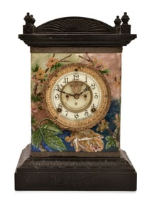 An Unusual Ansonia Clock Co. Porcelain Mantel Clock