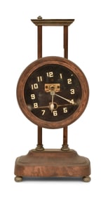 Brass Keyless Gravity Clock, Possibly French