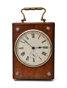 French Rosewood Alarm Desk Clock