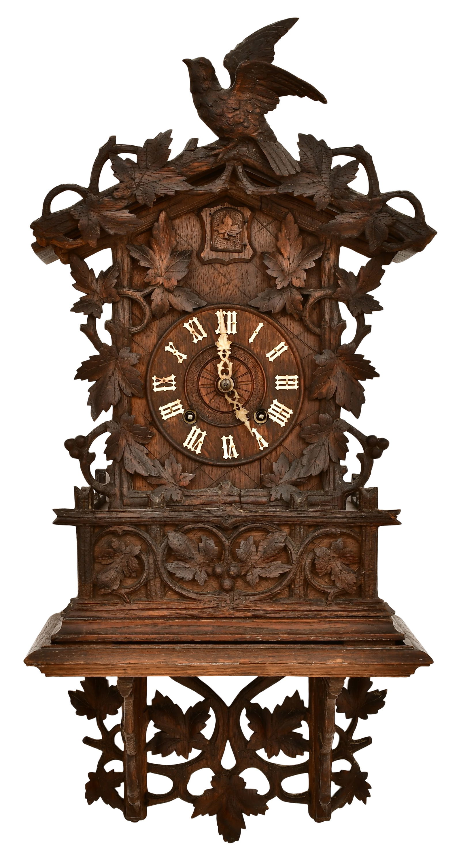 Black Forest Carved Cuckoo Clock with Original Shelf (1 of 7)
