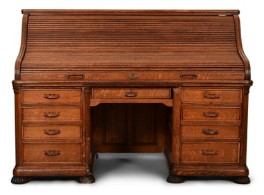 American Oak Rolltop Desk by William Schwarzwaelder & Co.