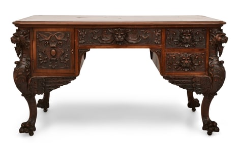 R.J. Horner & Co. Partner's Desk with Griffins