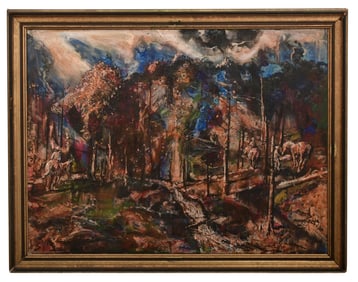 Robert Noel Blair (American, 1912-2002), Southwestern Landscape with Cowboys