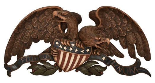 Peter Q. Libbey (Maine, 1944-2018), Large American Folk Art Carved & Polychromed-Painted Wood Ship's