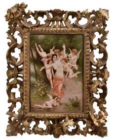 Berlin (KPM) Porcelain Plaque of Nude Women with Nymphs