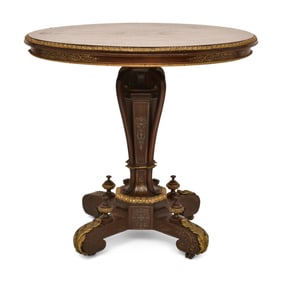 English Gilt Bronze-Mounted & Inlaid Rosewood Table