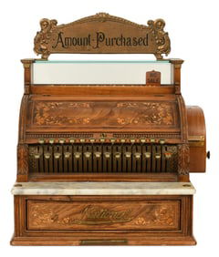 National Inlaid Mahogany Cash Register, Model 347