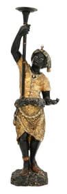 Venetian Carved & Painted Wood Blackamoor Figure