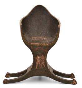 Venetian Polychrome-Painted Wood Gondola Chair