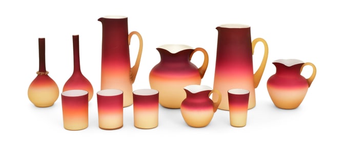 Lot of Wheeling Peachblow Pieces