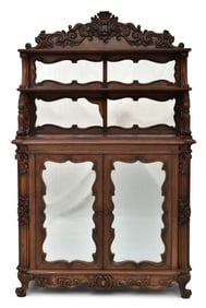 American Rococo Revival Rosewood Cabinet