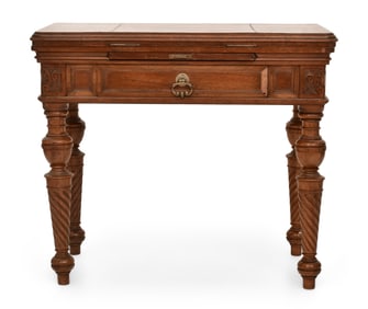 American Victorian Walnut Games Table