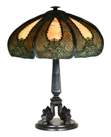 Bradley & Hubbard Overlay Table Lamp