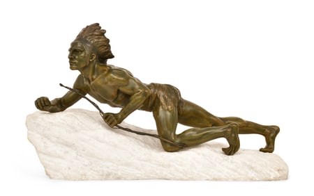 Bronze Sculpture of an Indian on the Hunt