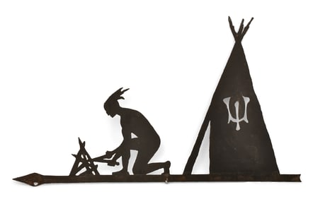 Indian Weathervane with Teepee & Fire