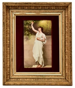 Berlin (KPM) Porcelain Plaque of a Woman Picking Fruit