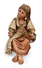 Austrian Terracotta Figure of a Seated Girl