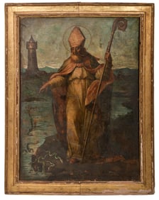 Portrait of St. Augustine, Oil on Canvas, 18th Century