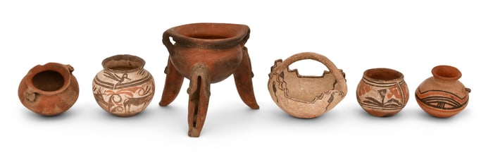 Lot of Six Pre-Columbian Pottery Pieces