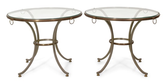 Pair of Hollywood Regency Round Tables