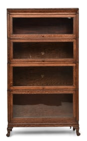 Macey Four Section Oak Barrister's Bookcase