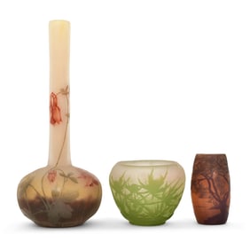 Three French Cameo Glass Vases