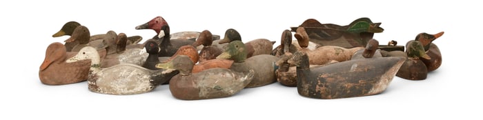 Lot of 26 Wooden Duck Decoys