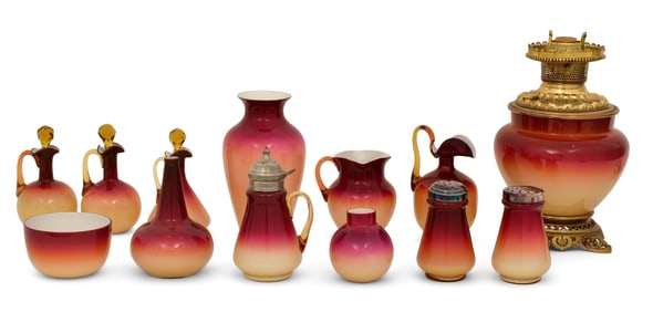 Lot of Wheeling Peachblow Pieces