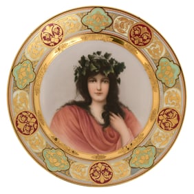 Royal Vienna Porcelain Plate of a Woman