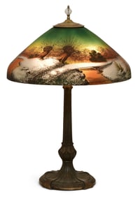 Pittsburgh Lamp, Brass & Glass Co. Scenic Table Lamp