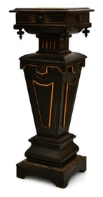 American Renaissance Revival Parcel-Gilt & Ebonized Pedestal