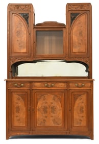 French Art Nouveau Walnut Sideboard