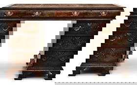 18th Century Mahogany Pedestal Desk: 18th Century Mahogany Pedestal Desk30 1/2 x 51 1/2 x 29 1/2 inches