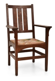 Gustav Stickley (1858-1942), Oak Armchair, No. 353A