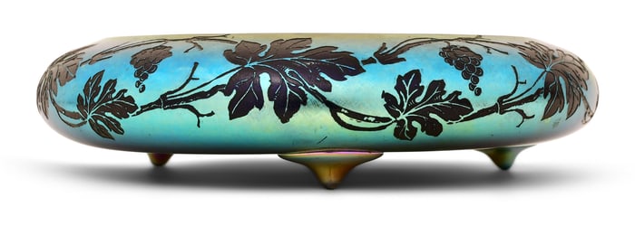 Steuben Acid-Etched Mirror Back Glass "Grapevine" Bowl