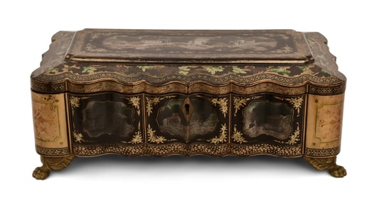 19th Century Chinese Lacquer Gaming Box