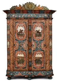 19th/20th Century Continental Polychrome-Painted Wood Cabinet