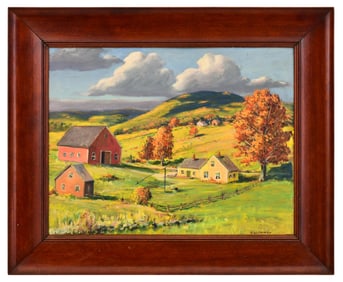 John Nichols Haapanen (American, 1891-1968), Landscape with Farm