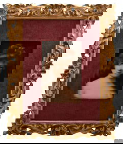 German Hand-Painted Porcelain Plaque of a Woman, Wagner