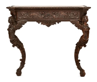 Italian Carved Mahogany Console Table