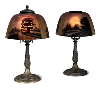 Two Pittsburgh Scenic Boudoir Lamps