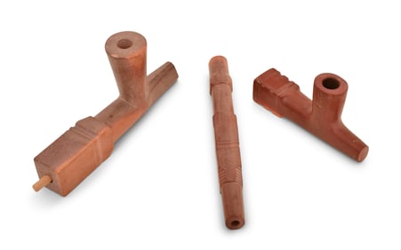 Lot of Three Carved Stone Calumet Pipes