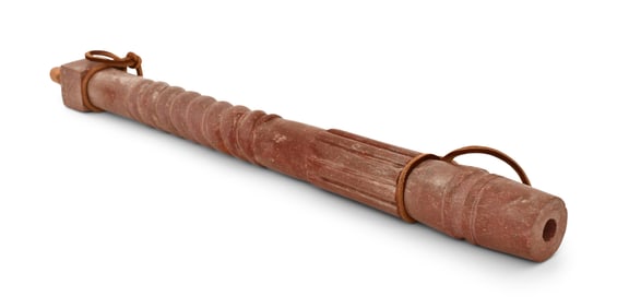 A Highly Carved Stone Calumet Pipe Stem