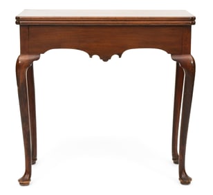 English Queen Anne Mahogany Card Table