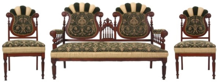 American Mahogany Three-Piece Parlor Set