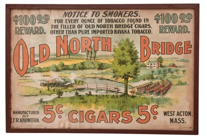 Old North Bridge Cigars Advertising Sign