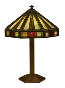 Bradley & Hubbard Overlay Table Lamp