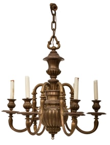 American Bronze Six-Light Chandelier